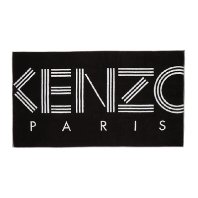 Shop Kenzo Black K Sport Beach Towel In 99 Black