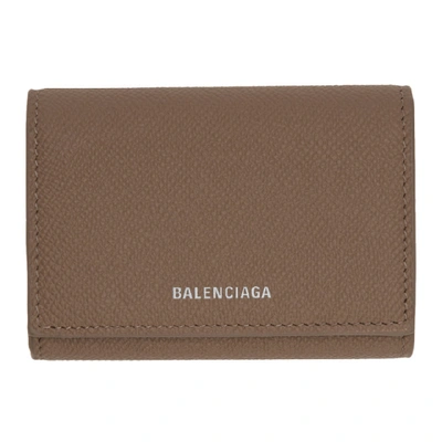 Shop Balenciaga Taupe Ville Accordion Card Holder In 1270 Minkg