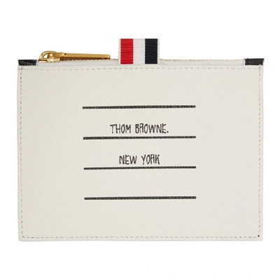 Shop Thom Browne Black & White Small Paper Label Coin Purse