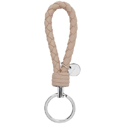 Shop Bottega Veneta Ssense Exclusive Beige Intrecciato Keychain In 6948 Nud Am