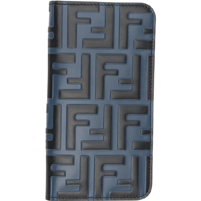 Shop Fendi Blue And Black Forever  Iphone X Case In F18ac Black