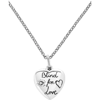 Shop Gucci Silver 'blind For Love' Necklace
