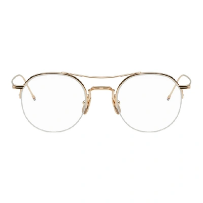 Shop Thom Browne Gold Tb-903 Glasses