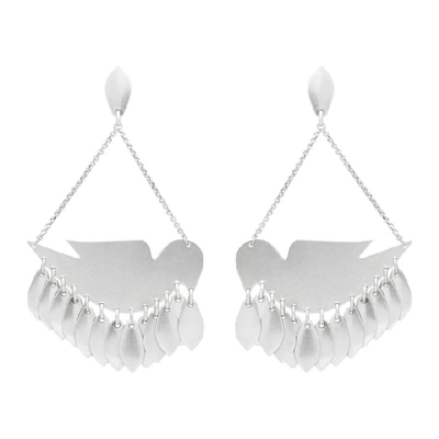 Shop Isabel Marant Silver Birdy Earrings In 08si Silver