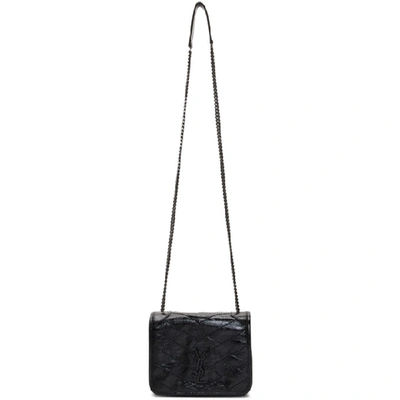 Shop Saint Laurent Black Baby Niki Chain Wallet Bag