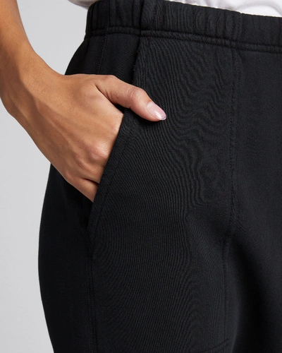 Shop Nili Lotan Cropped Wide-leg Sweatpants In Black