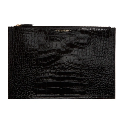 Shop Givenchy Black Croc Antigona Pouch