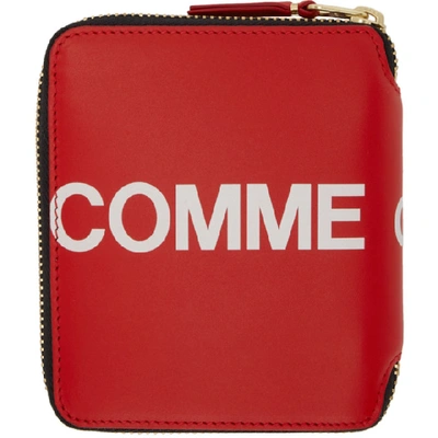 Shop Comme Des Garçons Comme Des Garcons Wallets Red Huge Logo Zip Around Wallet In 2 Red