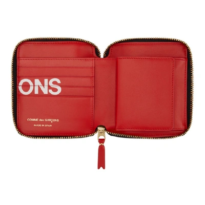 Shop Comme Des Garçons Comme Des Garcons Wallets Red Huge Logo Zip Around Wallet In 2 Red