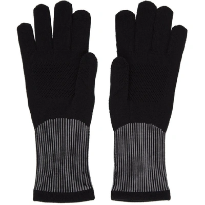 Shop Adidas By Stella Mccartney Black Running Gloves