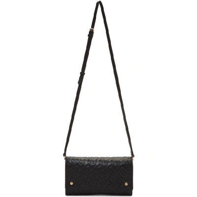 Shop Burberry Black Hazelmere Tb Wallet Bag