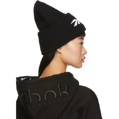 Shop Victoria Beckham Reebok By  Black Logo Beanie