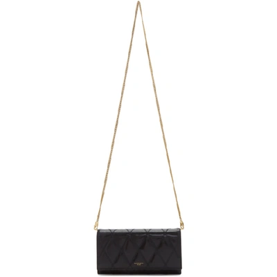 Shop Givenchy Black Gv3 Chain Wallet Bag In Black Supplier Textile: Quilted Leather