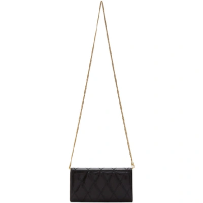 Shop Givenchy Black Gv3 Chain Wallet Bag In Black Supplier Textile: Quilted Leather