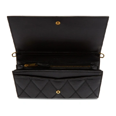 Shop Givenchy Black Gv3 Chain Wallet Bag In Black Supplier Textile: Quilted Leather