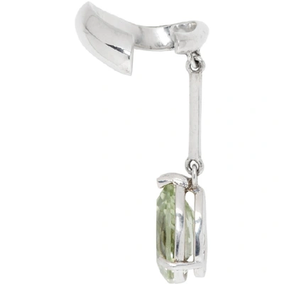 Shop Alan Crocetti Ssense Exclusive Green And Silver Single Right Amethyst Drop Ear Cuff