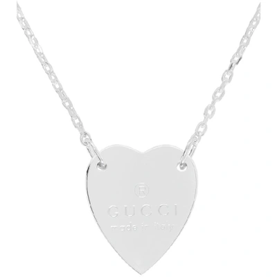 Shop Gucci Silver Heart Necklace
