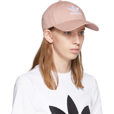 Shop Adidas Originals Pink Trefoil Baseball Cap