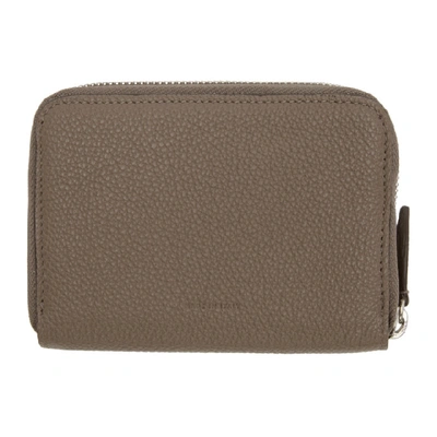 Shop Mark Cross Taupe Small Zip Wallet In Mushroom