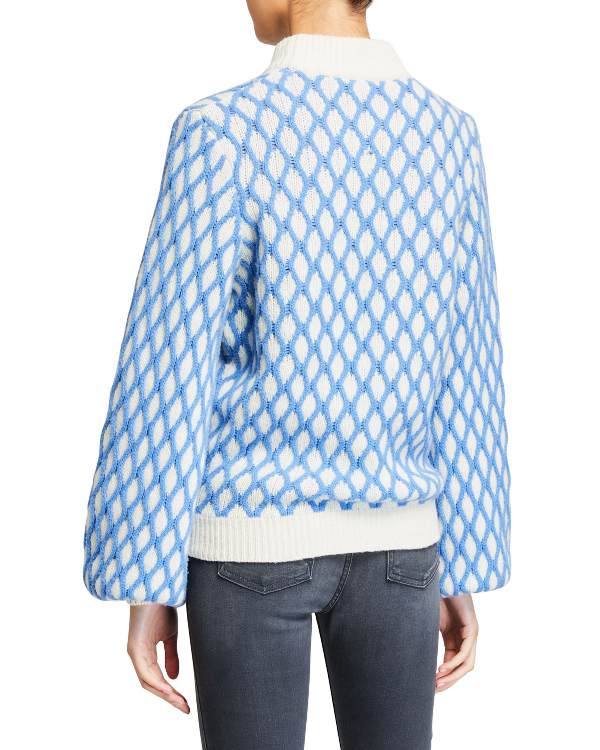 Jeg bærer tøj Janice Fremtrædende Stine Goya Carlo Two-tone Cable-knit Wool-blend Sweater In Sky Blue |  ModeSens