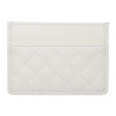 Shop Gucci White Gg Web Card Holder In 9179 White