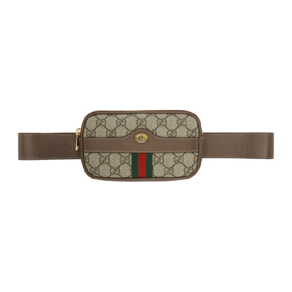 Gucci Brown Gg Supreme Ophidia Iphone Case Belt Bag In 8745 Beige | ModeSens