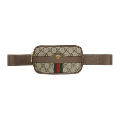 Shop Gucci Brown Gg Supreme Ophidia Iphone Case Belt Bag