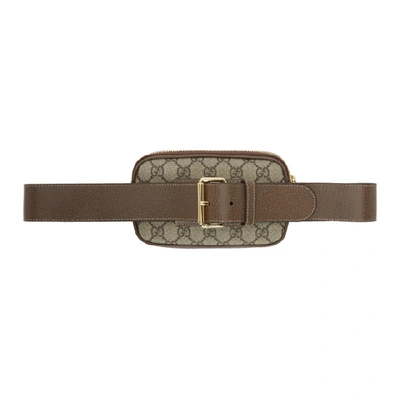 Shop Gucci Brown Gg Supreme Ophidia Iphone Case Belt Bag