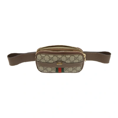 Shop Gucci Brown Gg Supreme Ophidia Iphone Case Belt Bag