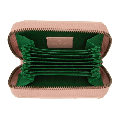 Shop Gucci Pink Gg Marmont Zip Around Wallet In 5909 Pink
