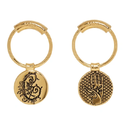 Shop Chloé Chloe Gold Emoji Earrings In 9da Gold