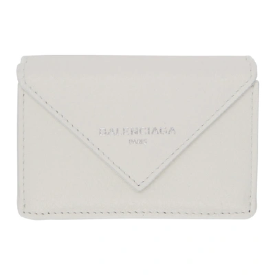 Shop Balenciaga White Mini Papier Wallet In 9002 White