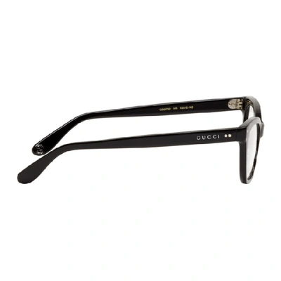 Shop Gucci Black Cat-eye Glasses In 005 Black