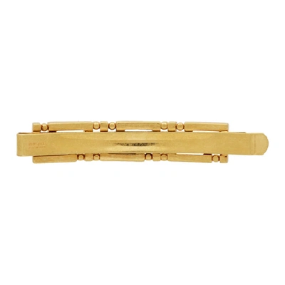 Shop Versace Gold Empire Barette In Kot Gold