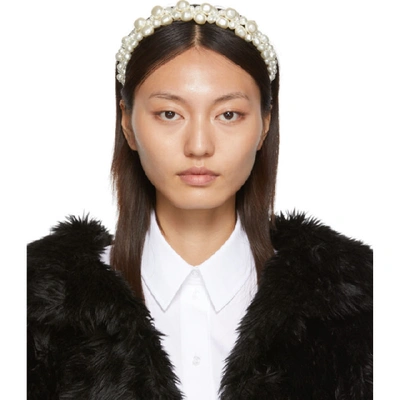 Shop Simone Rocha White Cluster Baroque Hairband In Pearl