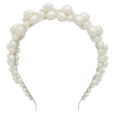 Shop Simone Rocha White Cluster Baroque Hairband In Pearl