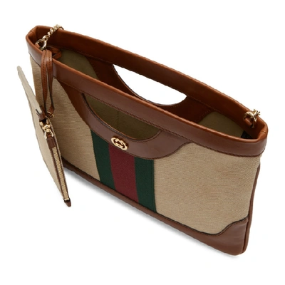 Shop Gucci Brown And Beige Large Vintage Pouch In 9667 Sand