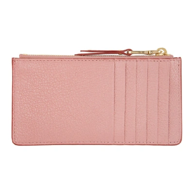 Shop Miu Miu Pink Love Zip Card Holder