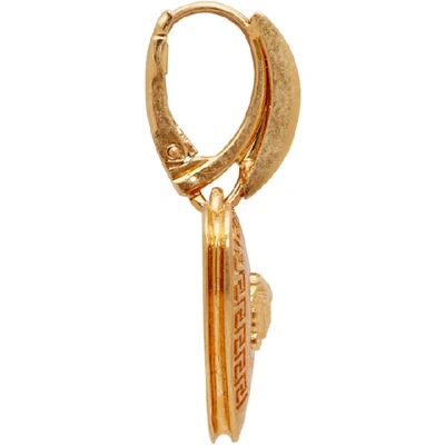 Shop Versace Gold Love Medusa Earrings In Kot Gold