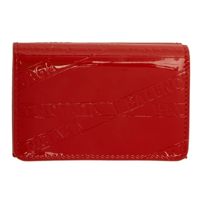 Shop Balenciaga Red Mini Ville Wallet