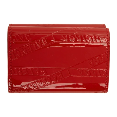 Shop Balenciaga Red Mini Ville Wallet