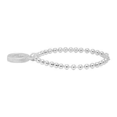 Shop Gucci Silver Interlocking G Pendant Bracelet