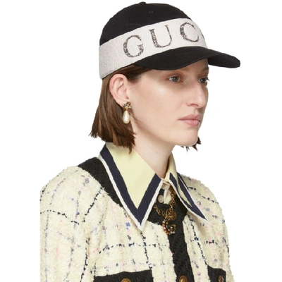 Shop Gucci Black Logo Band Cap In 1077 Black