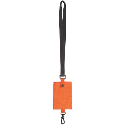Shop Heron Preston Orange Keychain Passport Holder