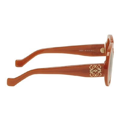 Shop Loewe Orange Oversized Anagram Sunglasses