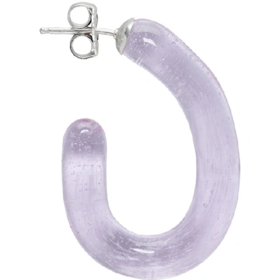 Shop Leigh Miller Purple Glass Hoop Earrings In Lavendar
