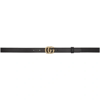 Shop Gucci Black Gg Pearl Belt In 8681 Black