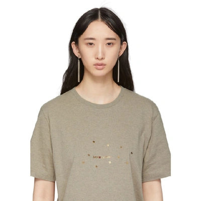 Saint Laurent Loulou Chain Tassel Earrings In Silver