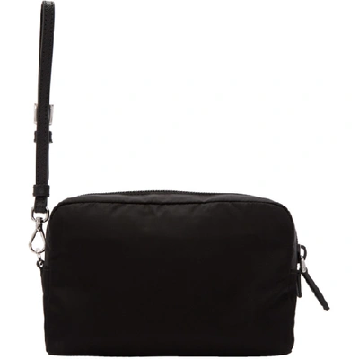 Shop Prada Black Nylon Wristlet Pouch