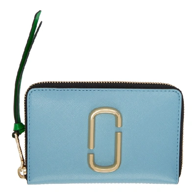 Shop Marc Jacobs Blue Small Snapshot Standard Continental Wallet In 456 Mistybl
